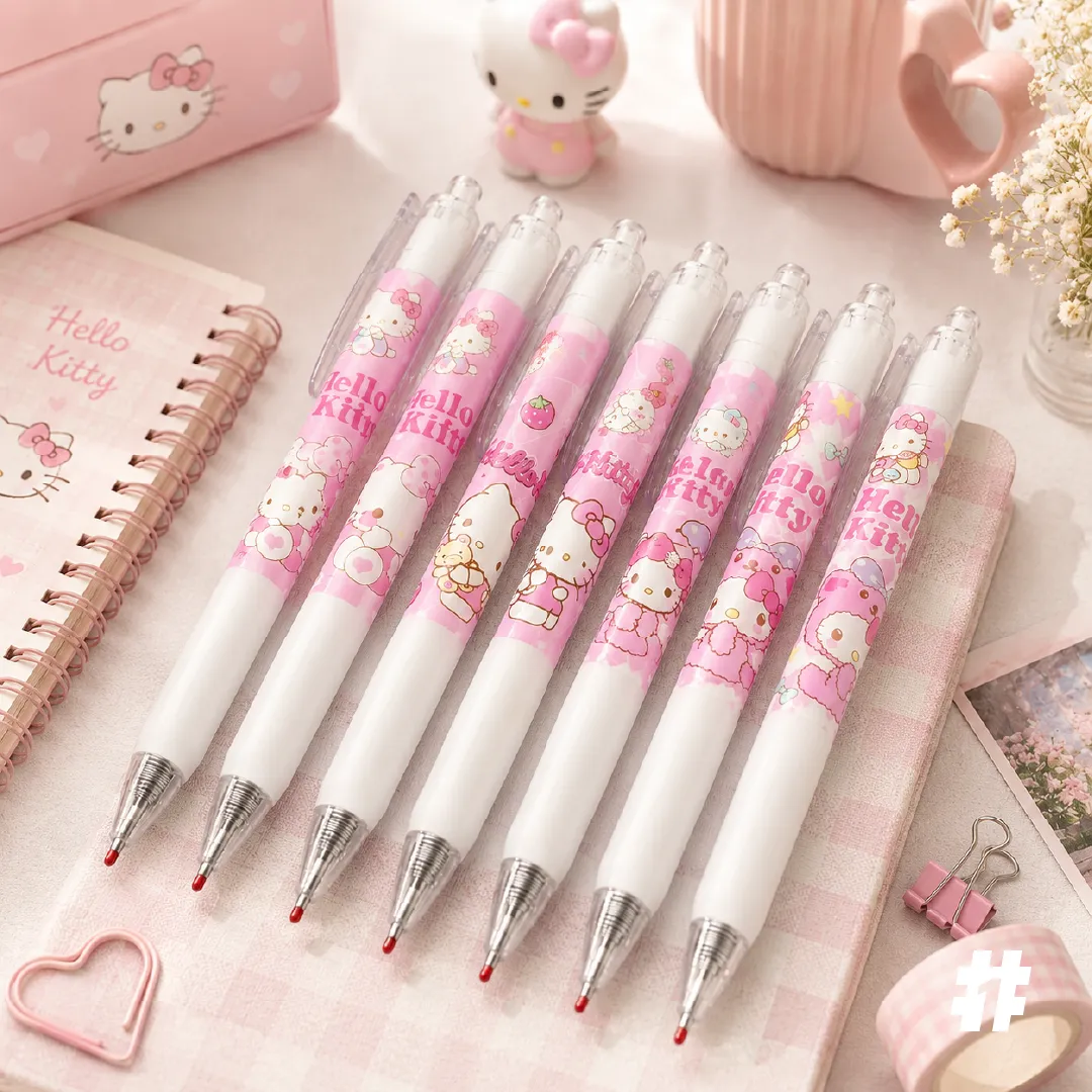 Hello Kitty Press Pen - White Grip